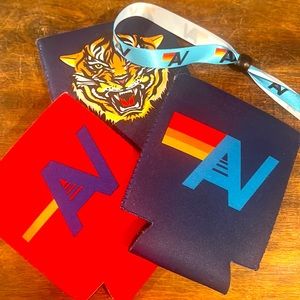 Aviator Nation koozies and party wristband